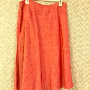 Red Linen Banana Republic Midi Skirt